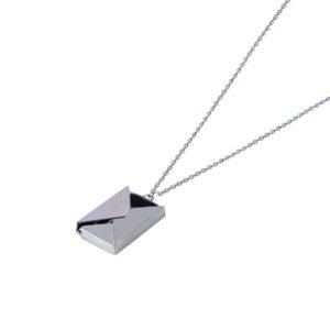 Envelope Locket Pendant Stainless Steel Necklace