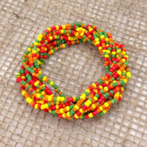 Colorful Plastic Beaded Elastic Bracelet 10-in-1