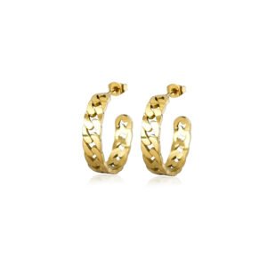 Curb Chain Stainless Steel Hoop Earrings