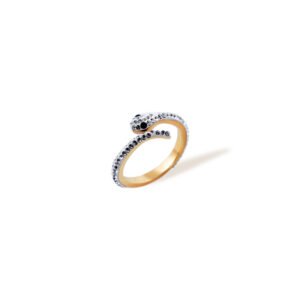 Snake Crystal Pave Stainless Steel Ring