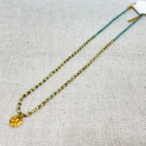 Gemstone Semi Precious Stone Stainless Steel Necklace