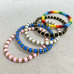 Colorful Glass Beaded Stretch Bracelet