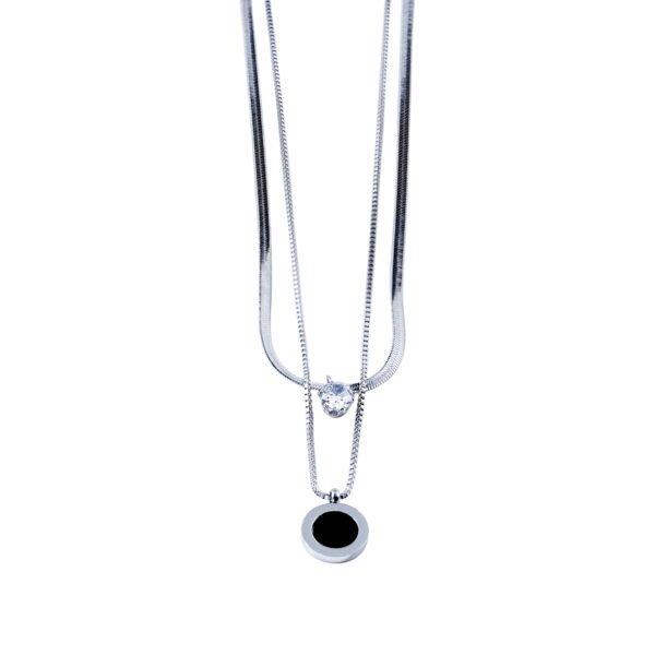 Layered CZ Stainless Steel Necklace