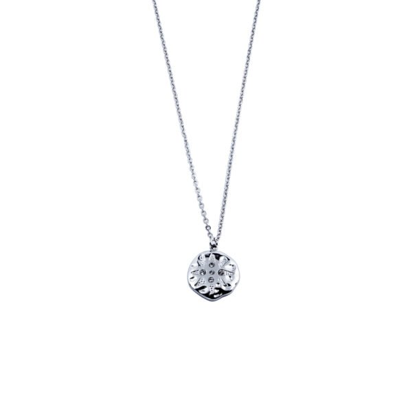 Organic Star Pendant Crystal Stainless Steel Necklace