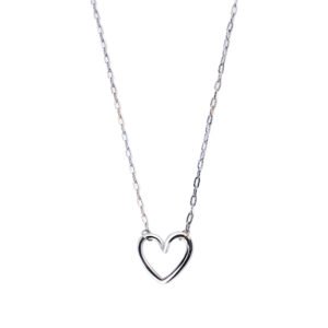 Heart Outline Pendant Stainless Steel Necklace